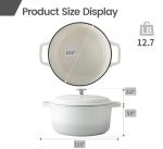 Enameled Cast Iron Dutch Oven Pot, 6 Quart