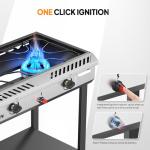 ROVSUN 2 Burner Propane Gas Stove with Auto-Ignition