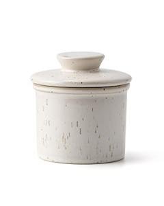 XELA Speckled White Ceramic Butter Crock