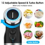 KOIOS 1000W 12-Speed Immersion Blender Set