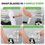 Nutrichef 3-in-1 Rotary Cheese Grater & Shredder