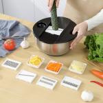 Large Stainless Steel Salad Spinner with Graters