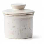 XELA Speckled White Ceramic Butter Crock