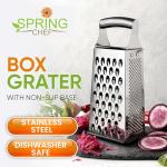 Spring Chef Large Parmesan Cheese Grater with Handle