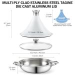 11-Inch Moroccan Clay Tagine Pot with Lid