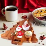 15" Wooden Christmas Tree Charcuterie Board with Handle