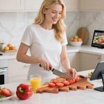 15" Wooden Christmas Tree Charcuterie Board with Handle