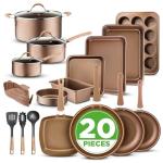 Nutrichef 20-Piece Non-Stick Cookware and Bakeware Set