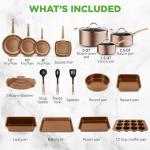 Nutrichef 20-Piece Non-Stick Cookware and Bakeware Set