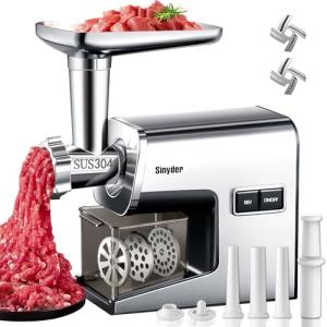 Electric Meat Grinder with 3 Blades & Attachments