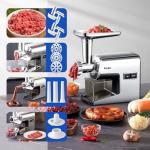 Electric Meat Grinder with 3 Blades & Attachments