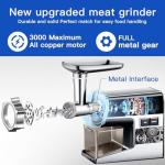 Electric Meat Grinder with 3 Blades & Attachments