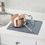 iDesign Non-Slip Silicone Dish Drying Mat, Gray