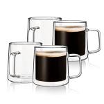 Double Wall Insulated Glass Coffee Mugs - Set of 4
