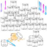 MotBach 35 Pack 20ml Clear Plastic Jars