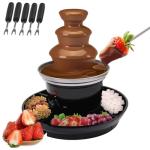 3-Tier Chocolate Fountain with Food Tray and Forks