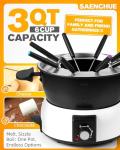 Saenchue 3-Quart Electric Fondue Pot Set