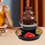 3-Tier Chocolate Fountain with Food Tray and Forks