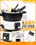 Saenchue 3-Quart Electric Fondue Pot Set