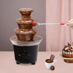 3-Tier Chocolate Fountain with Food Tray and Forks