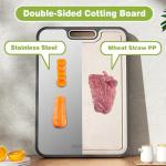 Double-Sided Stainless Steel Cutting Board 16x11 Inch