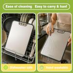 Double-Sided Stainless Steel Cutting Board 16x11 Inch
