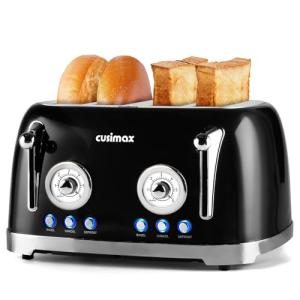 CUSIMAX Retro 4-Slice Toaster with Wide Slots