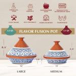 Large Moroccan Tagine Pot - 12", 5.5 QT