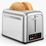 Retro Stainless Steel 2-Slice Toaster with 6 Settings