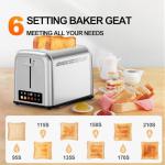 Retro Stainless Steel 2-Slice Toaster with 6 Settings