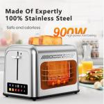 Retro Stainless Steel 2-Slice Toaster with 6 Settings