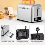 Retro Stainless Steel 2-Slice Toaster with 6 Settings