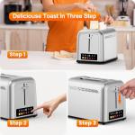 Retro Stainless Steel 2-Slice Toaster with 6 Settings