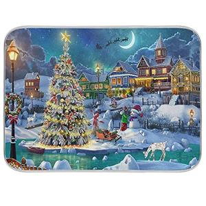 Reversible Christmas Tree Dish Drying Mat 18x16 Inches