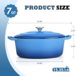 Blue 7QT Enameled Cast Iron Dutch Oven