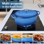 Blue 7QT Enameled Cast Iron Dutch Oven