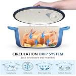 Blue 7QT Enameled Cast Iron Dutch Oven