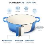Blue 7QT Enameled Cast Iron Dutch Oven