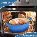 Blue 7QT Enameled Cast Iron Dutch Oven