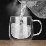 Double Walled Glass Coffee Mugs - 24oz Set