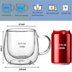Double Walled Glass Coffee Mugs - 24oz Set
