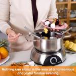 CUSIMAX 1500W Electric Fondue Set with Forks