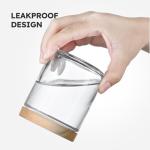 8 Oz Glass Jars with Woodgrain Lids, 2 Pack