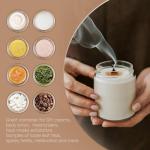 8 Oz Glass Jars with Woodgrain Lids, 2 Pack