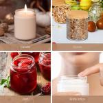 8 Oz Glass Jars with Woodgrain Lids, 2 Pack