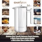 Chayufun Stainless Steel French Press Coffee Maker