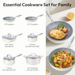 Ceramic Nonstick 10-Piece Cookware Set - Cream White