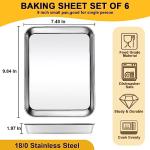 CACOLES Stainless Steel Baking Sheet Pan Set