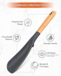 Silicone Cooking Spoon Set with Wood Handles