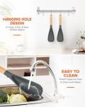 Silicone Cooking Spoon Set with Wood Handles